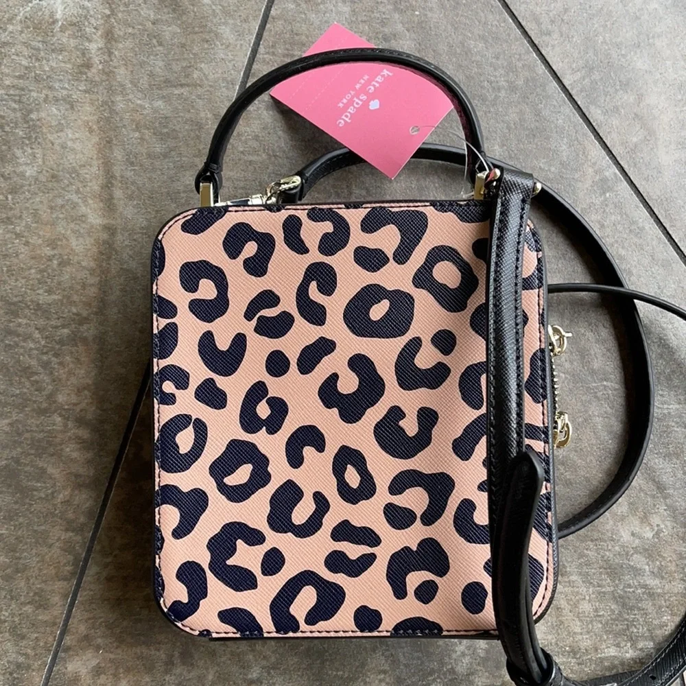 Kate Spade daisy graphic leopard vanity crossbody - Picture 9 of 16